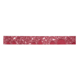 Red Glitzer Tropfen Satinband