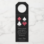 Red Glitzer Vegas Wedding Willkommenstempel Flaschenanhänger (Vorderseite)