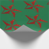Red Glitzer Weihnachtsstern Geschenkpapier (Ecke)
