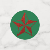 Red Glitzer Weihnachtsstern Konfetti (Klein Vorderseite)