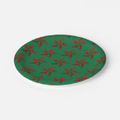 Red Glitzer Weihnachtsstern Pappteller (Schrägansicht)