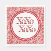 Red Glitzer XOXO Serviette (Vorderseite)