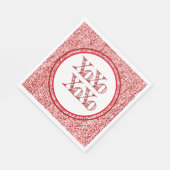 Red Glitzer XOXO Serviette (Ecke)