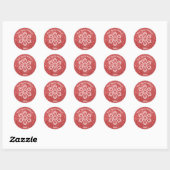 Red Glitzer Year Snowflake - Circle Sticker (Blatt)