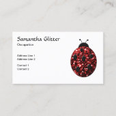 Red Glitzern Ladybug Custom QR Code White Visitenkarte (Vorderseite)