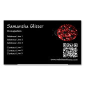 Red Glitzern Ladybug QR-Code schwarz Benutzerdefin Magnetische Visitenkarte (Vorderseite)