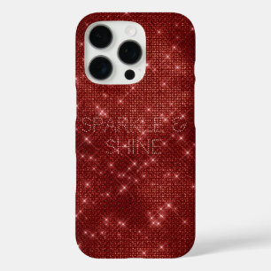 Red Glitzy Chic Glam Sparkle iPhone 16 Pro Hülle