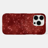 Red Glitzy Chic Glam Sparkle Case-Mate iPhone Hülle (Rückseite (Horizontal))