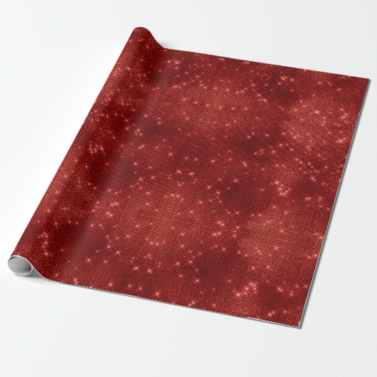 Red Glitzy Chic Glam Sparkle Geschenkpapier (Ungerollt)