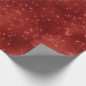 Red Glitzy Chic Glam Sparkle Geschenkpapier (Ecke)