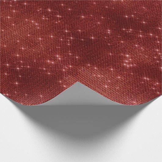 Red Glitzy Chic Glam Sparkle Geschenkpapier (Ecke)