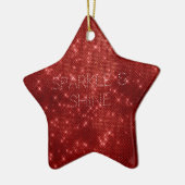 Red Glitzy Chic Glam Sparkle Keramik Ornament (Links)