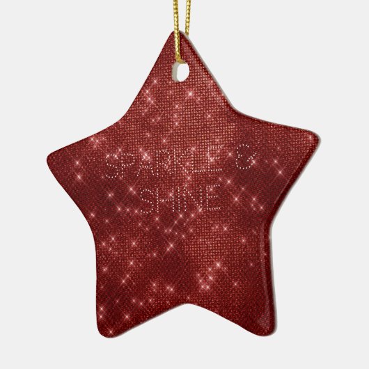 Red Glitzy Chic Glam Sparkle Keramik Ornament (Links)