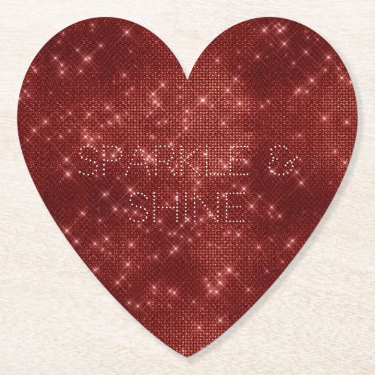 Red Glitzy Chic Glam Sparkle Untersetzer (Vorderseite)