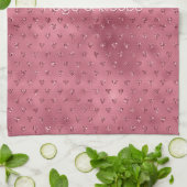 Red Glitzy Glitzer Hearts Geschirrtuch (Gefaltet)