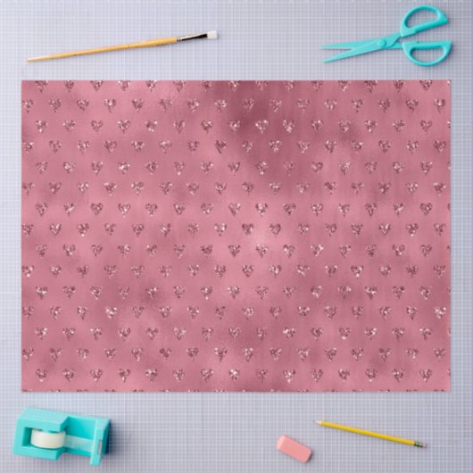 Red Glitzy Glitzer Hearts Seidenpapier (Basteln)