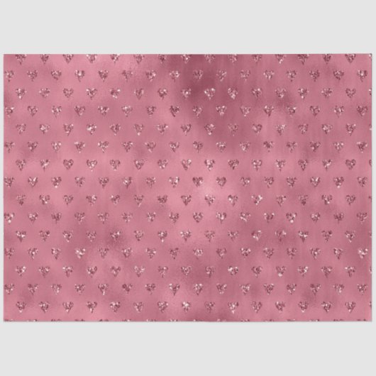 Red Glitzy Glitzer Hearts Seidenpapier (Vorderseite)