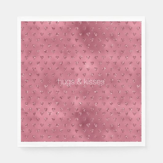 Red Glitzy Glitzer Hearts Serviette (Vorderseite)