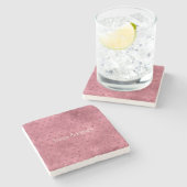 Red Glitzy Glitzer Hearts Steinuntersetzer (Seitenansicht)