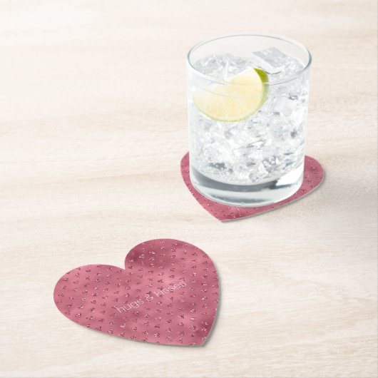 Red Glitzy Glitzer Hearts Untersetzer (Vor Ort)