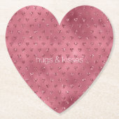 Red Glitzy Glitzer Hearts Untersetzer (Vorderseite)