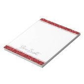 Red Glitzy Glitzer Sparkle Notizblock (Rotiert)