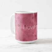Red Glitzy Lips Liebe Kaffeetasse (Vorderseite Links)
