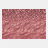 Red Glitzy Sparkle Glitzer Streifen Geschenkpapier Set (Vorderseite 3)