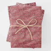 Red Glitzy Sparkle Glitzer Streifen Geschenkpapier Set (Beispiel)