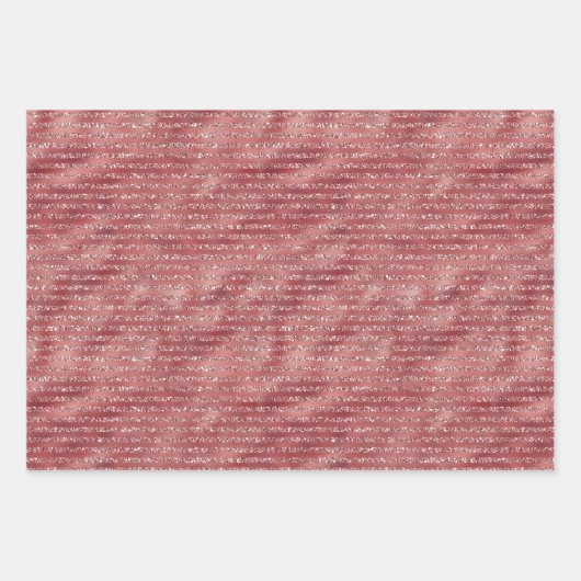 Red Glitzy Sparkle Glitzer Streifen Geschenkpapier Set (Vorderseite)