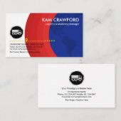 Red Globe Layers Silver Truck Logistics Driver Visitenkarte (Vorne/Hinten)