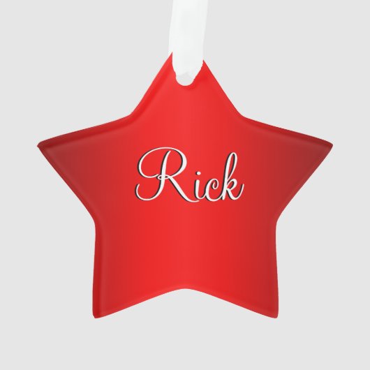 Red Glow Doppelname Ornament (Rückseite)