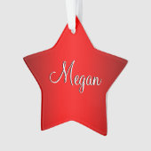 Red Glow Doppelname Ornament (Vorderseite)