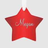 Red Glow Doppelname Ornament (Vorderseite)