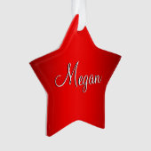 Red Glow Doppelname Ornament (Vorderseite)
