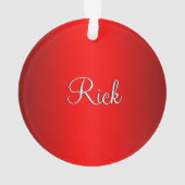 Red Glow Doppelname Ornament (Rückseite)
