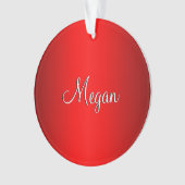 Red Glow Doppelname Ornament (Vorderseite)