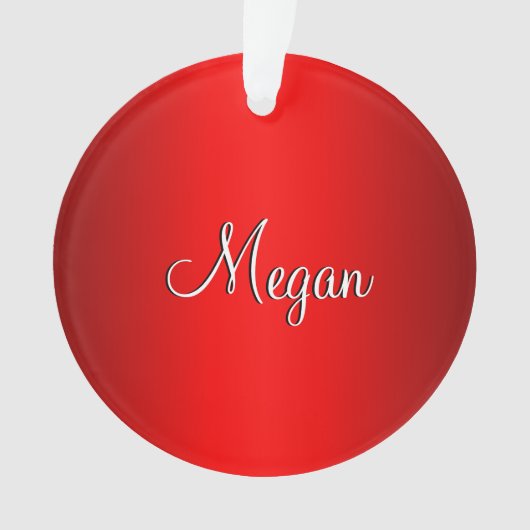 Red Glow Doppelname Ornament (Vorderseite)