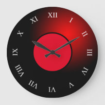 Red Glows Orb Large Clock