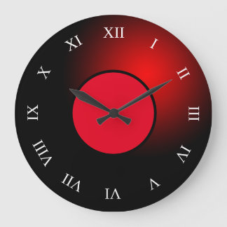 Red Glows Orb Large Clock Große Wanduhr