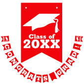 Red Glückwunsch Grad Wimpelkette