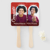 Red Glückwunschs Grad 2 Fotos Arch Bold Script Ret Fächer (Vorne und Hinten)