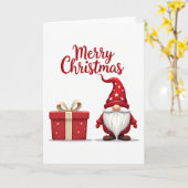 Red Gnome Christmas Card Karte (Gelbe Blume)