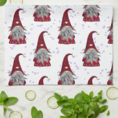 Red Gnome Pattern Geschirrtuch (Gefaltet)