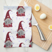 Red Gnome Pattern Geschirrtuch (Viertel Falte)