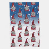 Red Gnome Pattern Geschirrtuch (Vertikal)