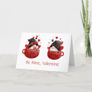 Red Gnomes Niedlich Whimsical Adorable Valentinsta Feiertagskarte