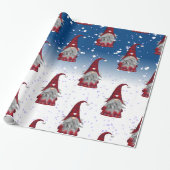 Red Gnomes Pattern Geschenkpapier (Ungerollt)