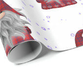 Red Gnomes Pattern Geschenkpapier (Rolleneckpunkt)