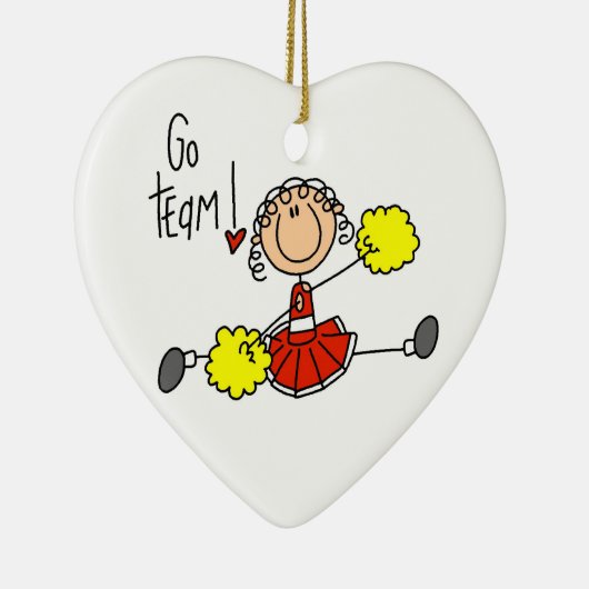 Red Go Team Cheerleader Keramik Ornament (Rechts)